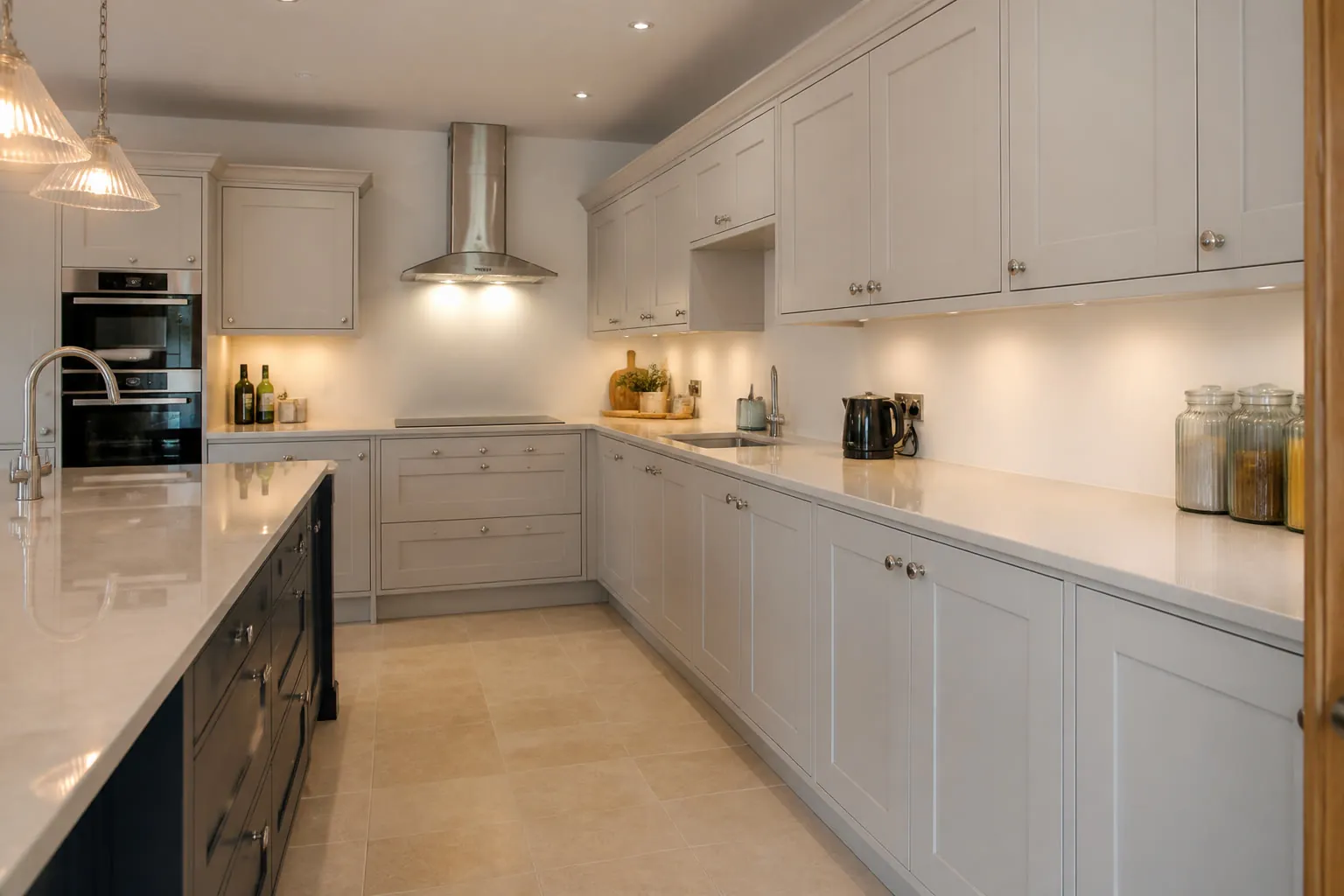 Illustrative image of a renovated kitchen with an open layout